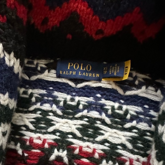 Polo by Ralph Lauren Black and Cream Fair Isle Cardigan - Picture 10 of 16